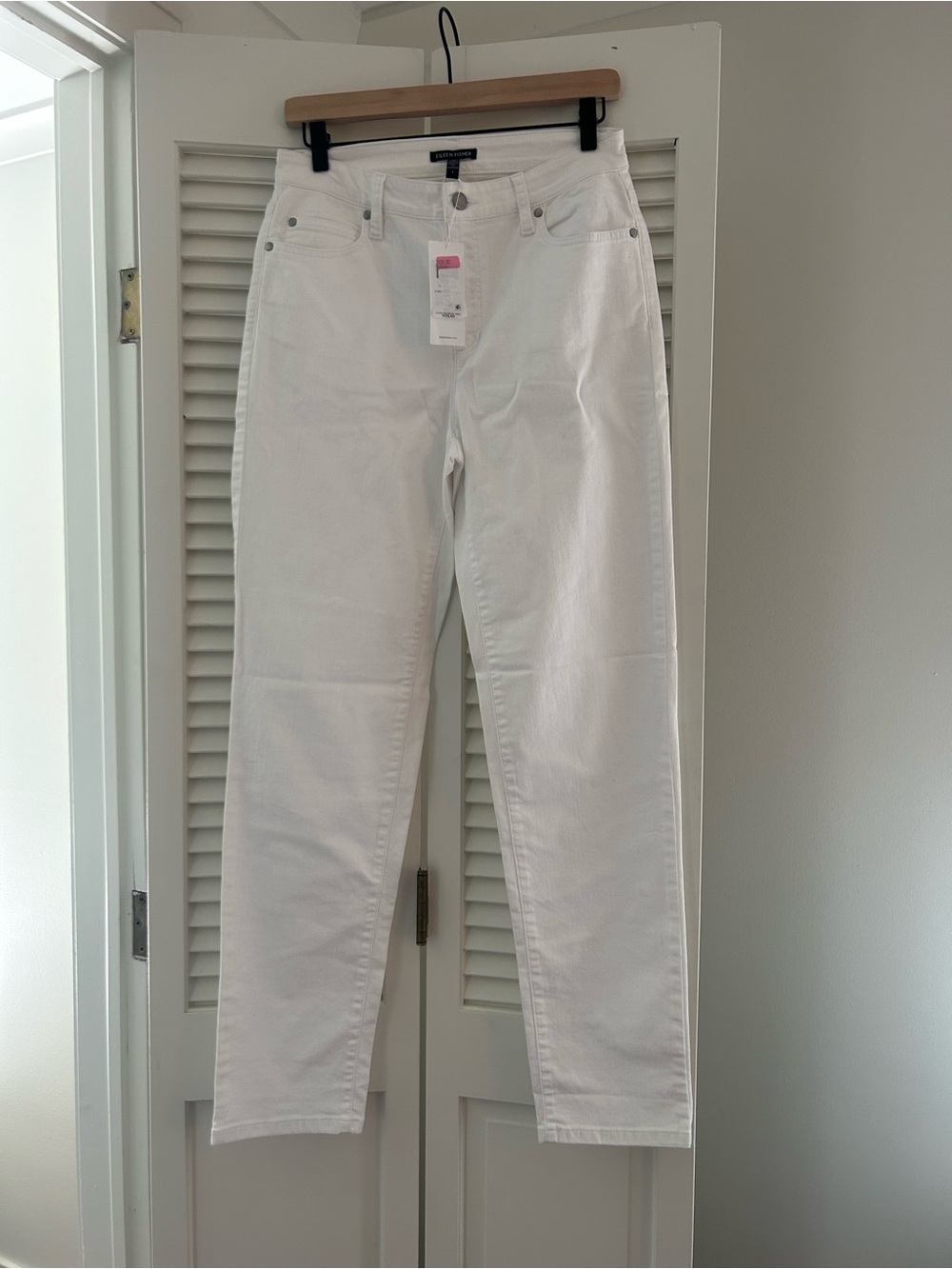 NWT Eileen Fisher White Organic Cotton Slim Ankle Jeans Women’s 4 MSRP $178